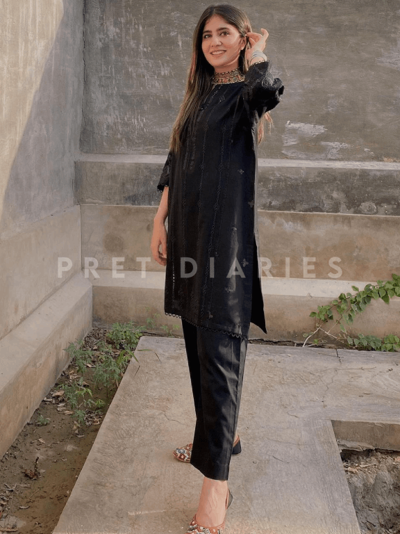 Black Embroidered 2 pc - 54311