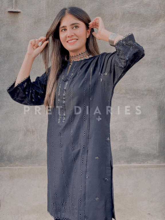 Black Embroidered 2 pc - 54311