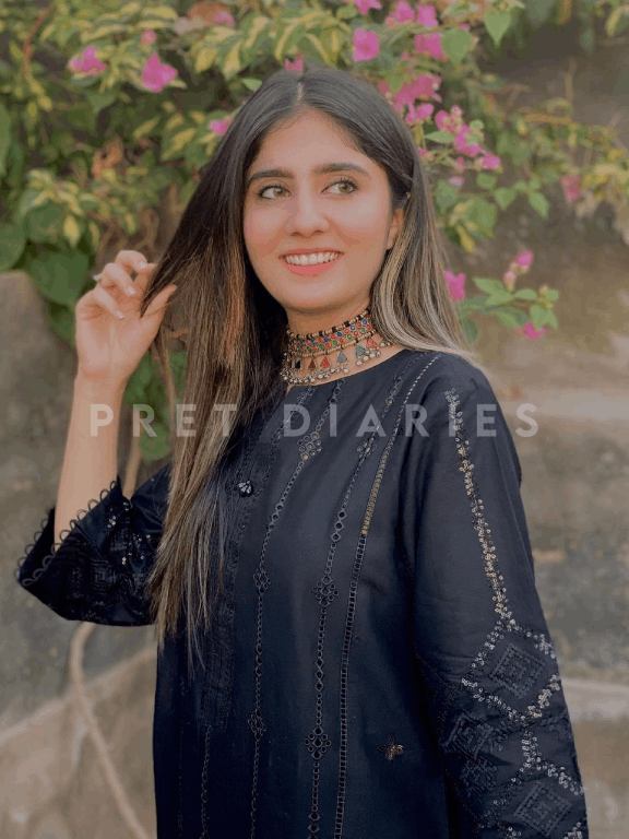 Black Embroidered 2 pc - 54311