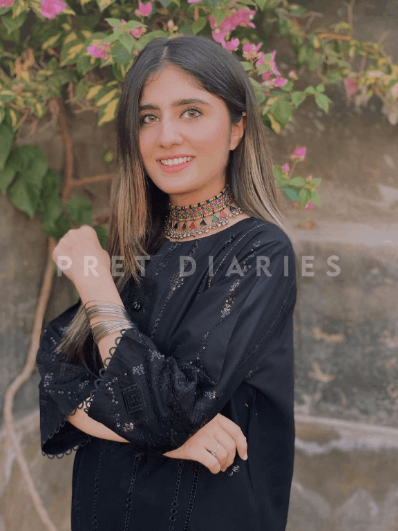 Black Embroidered 2 pc - 54311