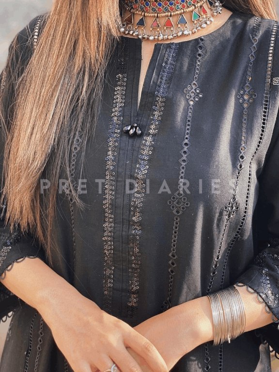 Black Embroidered 2 pc - 54311