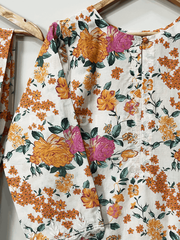 White Digital Printed 3 pc - 54313