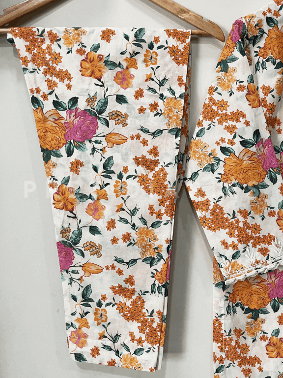 White Digital Printed 3 pc - 54313