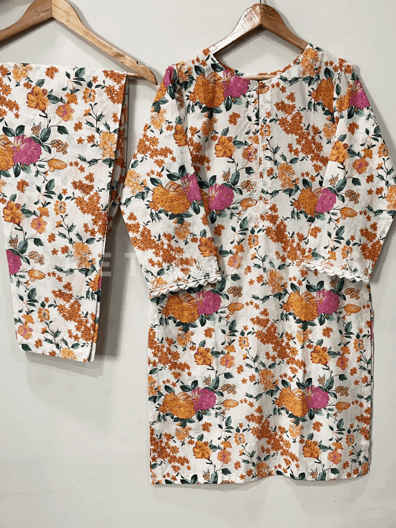 White Digital Printed 3 pc - 54313