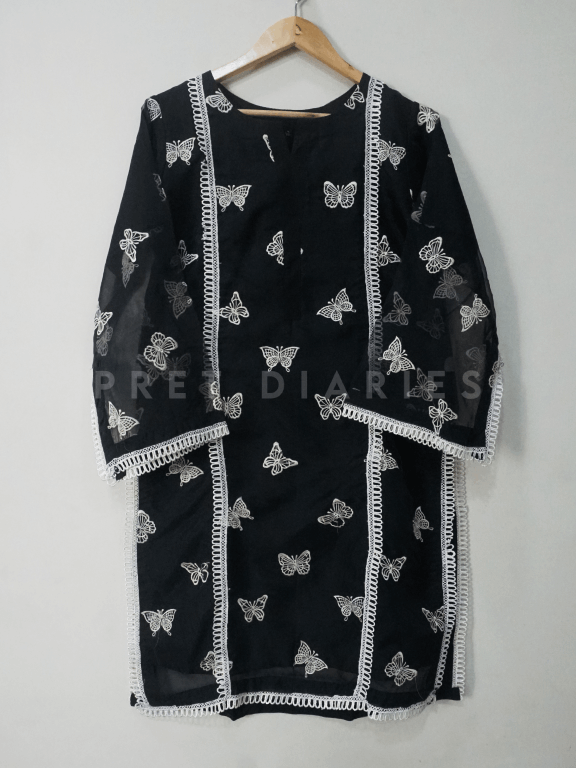 Black Organza Kurta - 54334