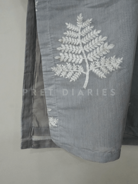 Grey Embroidered Kurta - 54335
