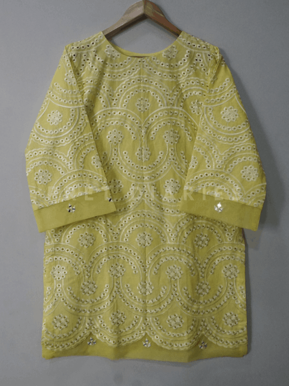 Lemon Embroidered Kurta - 54333