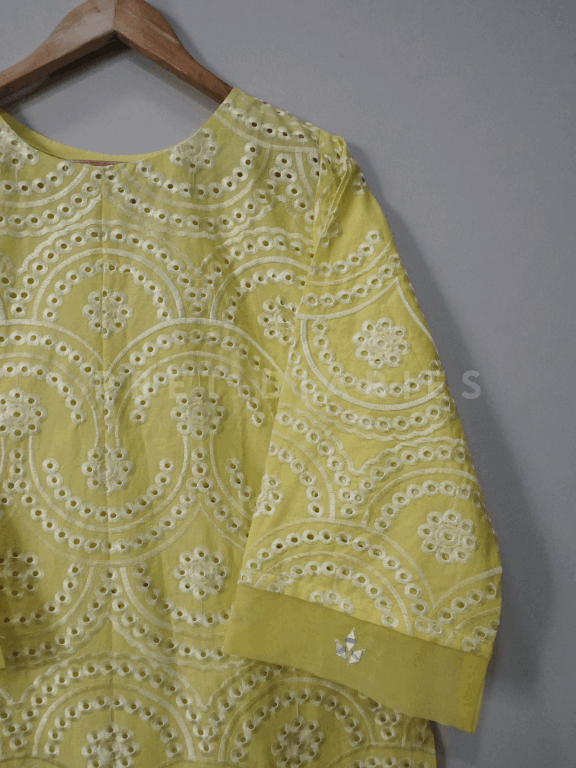 Lemon Embroidered Kurta - 54333