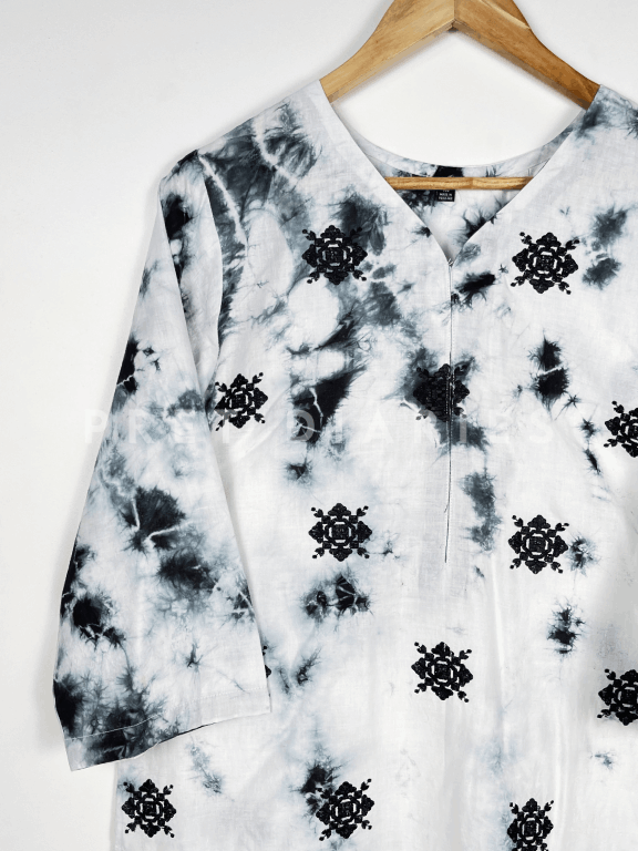 White Tye and Dye Kurta  - 54205