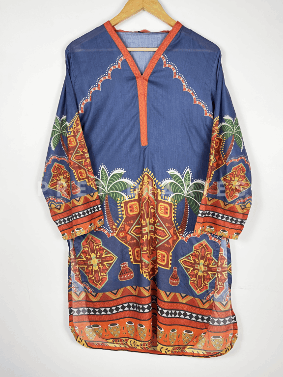 Blue Digital Printed Kurta  - 54203