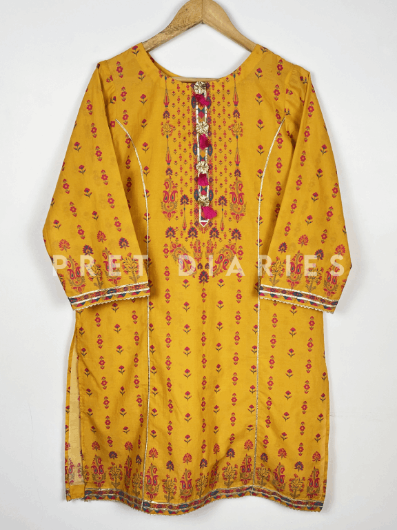 Yellow Digital Printed Kurta  - 54182