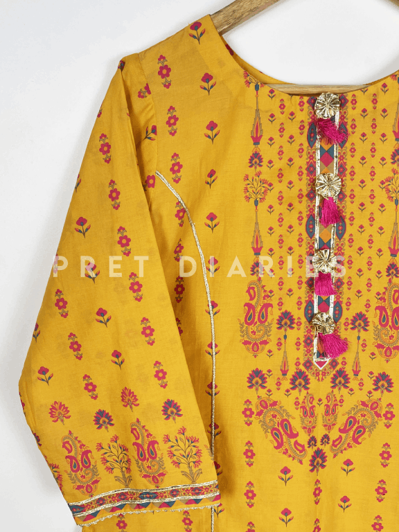 Yellow Digital Printed Kurta  - 54182