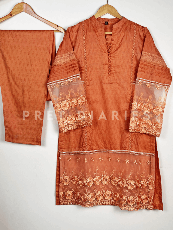 Rust Embroidered 2 pc  - 54191