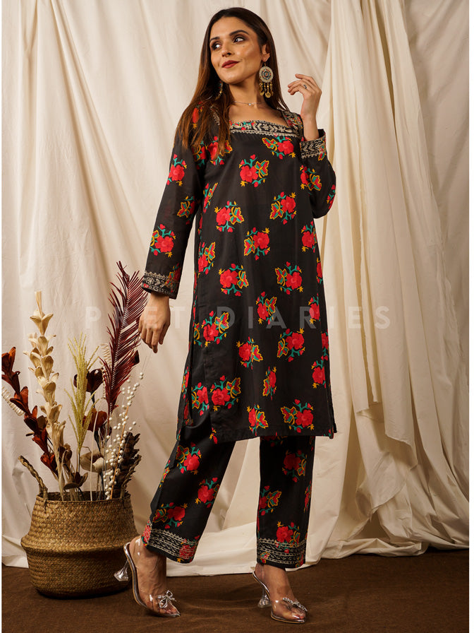 Black Digital Printed 2 pc - 54670