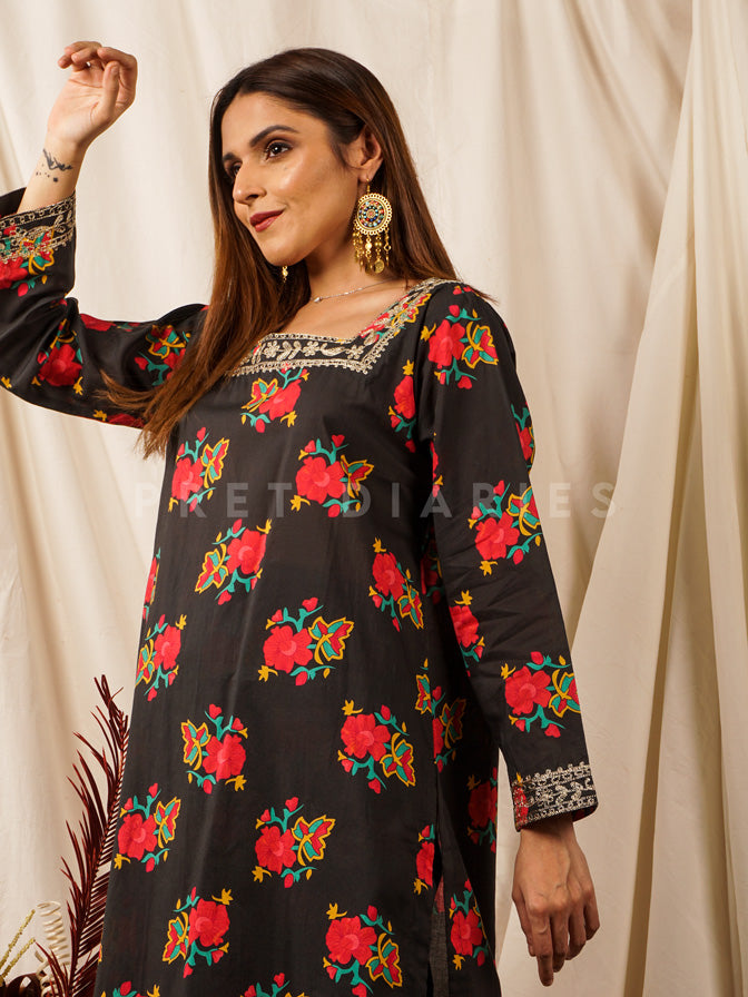 Black Digital Printed 2 pc - 54670