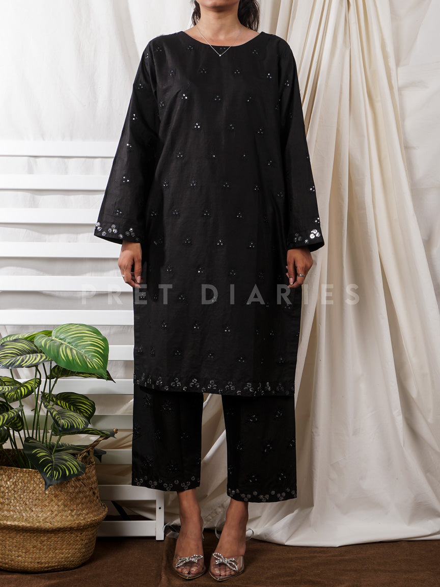 Black Embroidered 2 pc - 54756