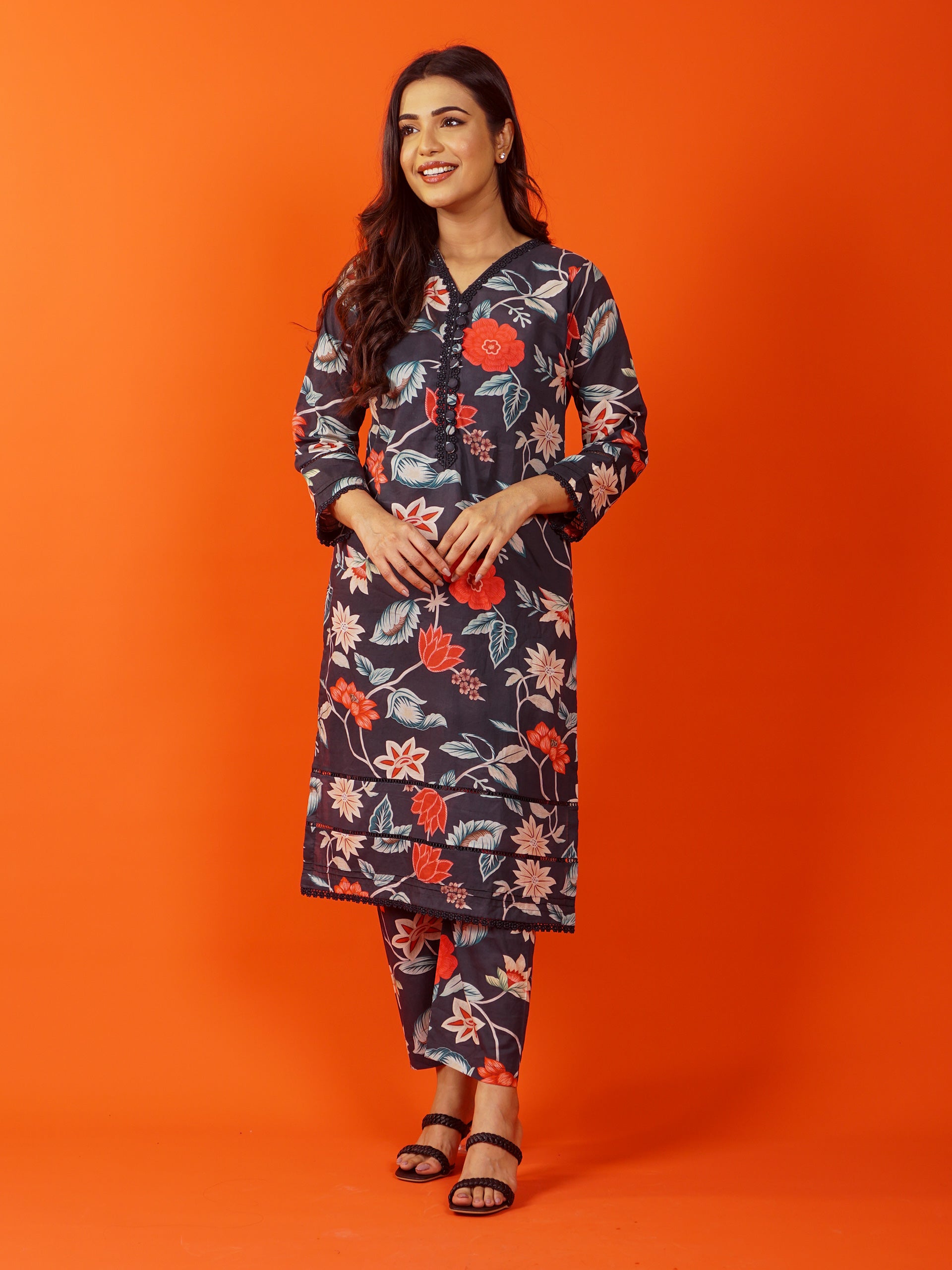 Black Digital Printed 2 pc - 54892