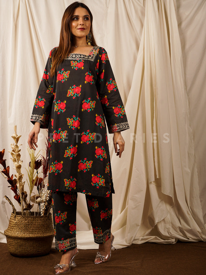 Black Digital Printed 2 pc - 54670