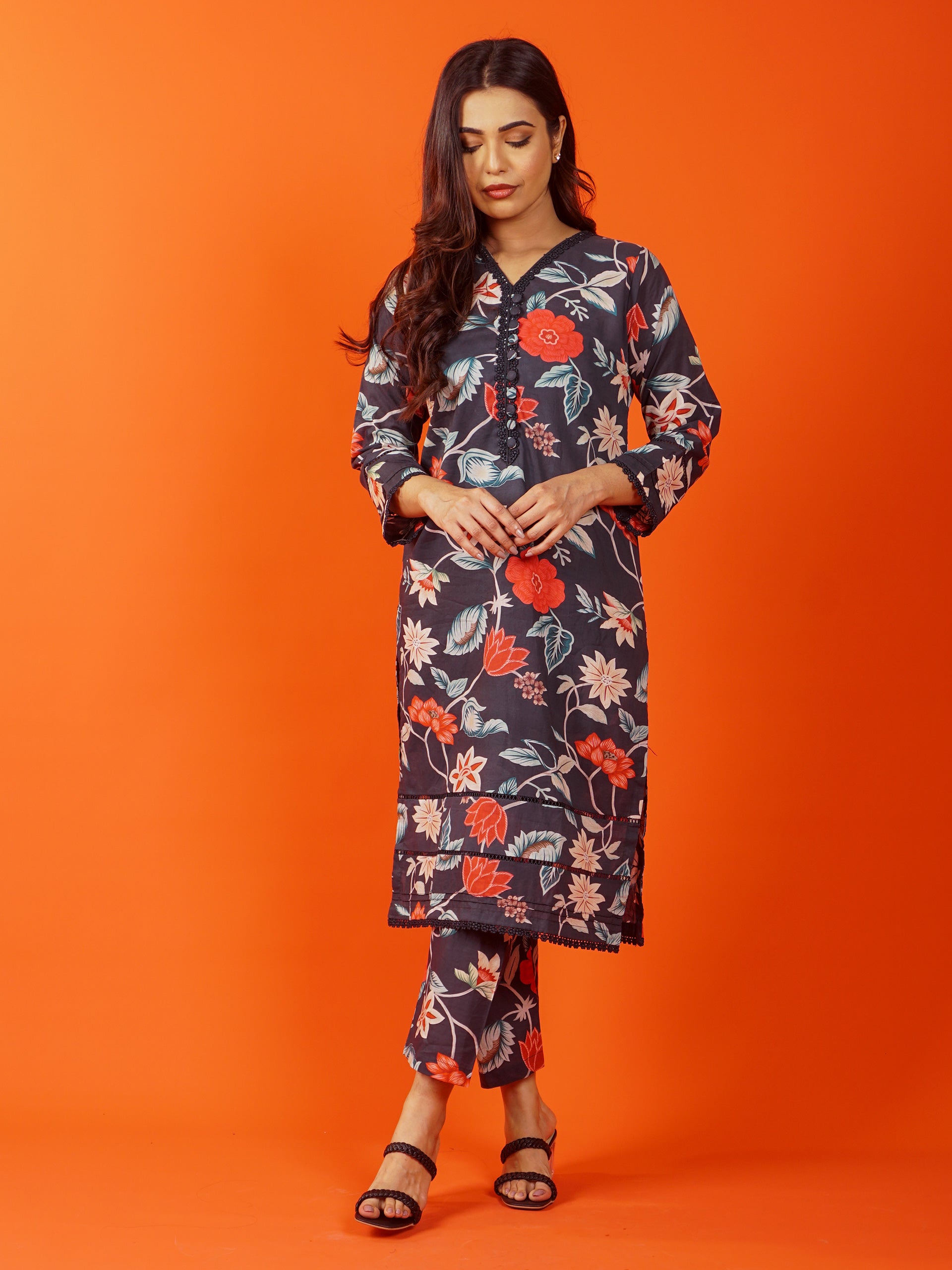 Black Digital Printed 2 pc - 54892