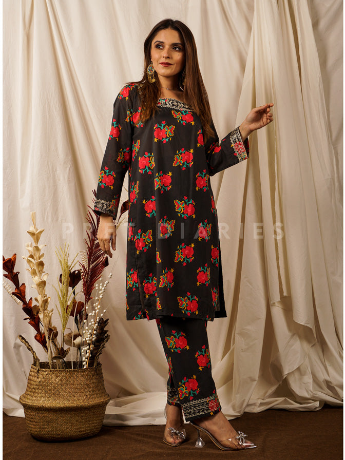 Black Digital Printed 2 pc - 54670