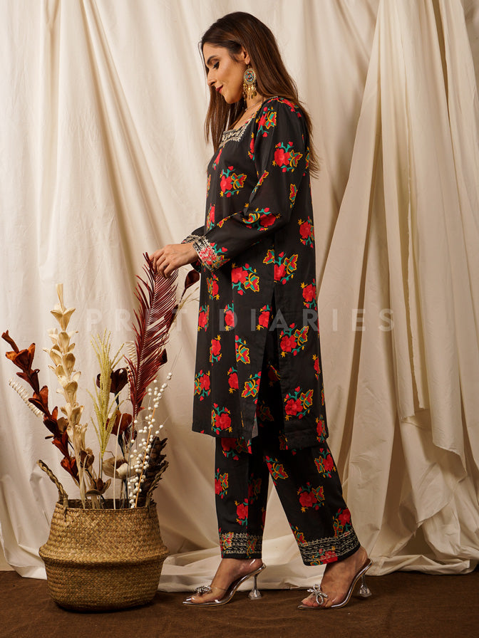 Black Digital Printed 2 pc - 54670