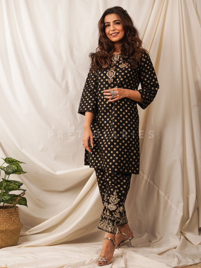 Black Embroidered 2 pc - 54396