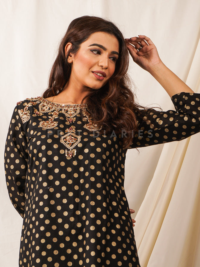 Black Embroidered 2 pc - 54396