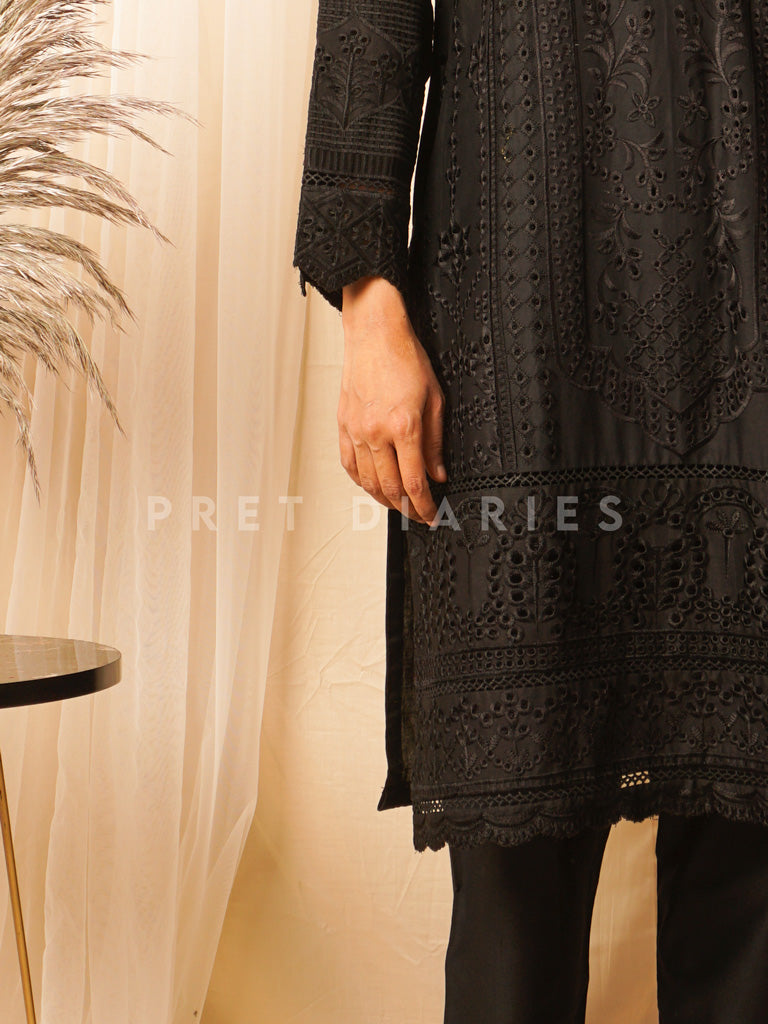 Black Embroidered 2 pc - 54477