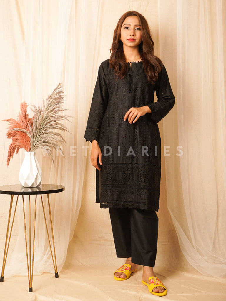 Black Embroidered 2 pc - 54477
