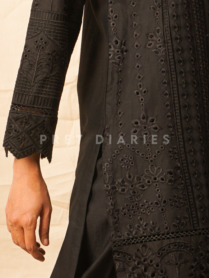 Black Embroidered 2 pc - 54477