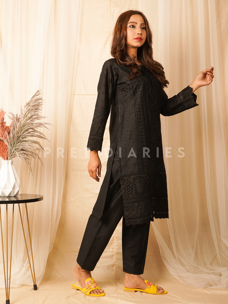 Black Embroidered 2 pc - 54477