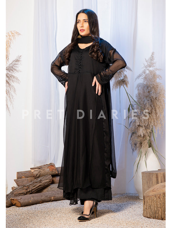 Black Georgette 3 pcs - 52641