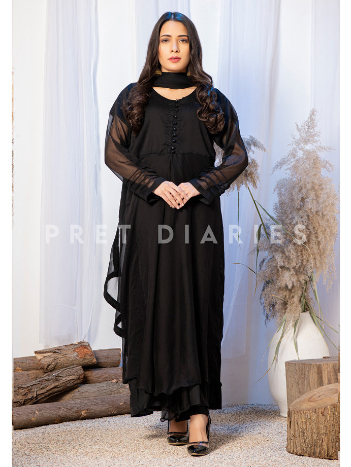 Black Georgette 3 pcs - 52641