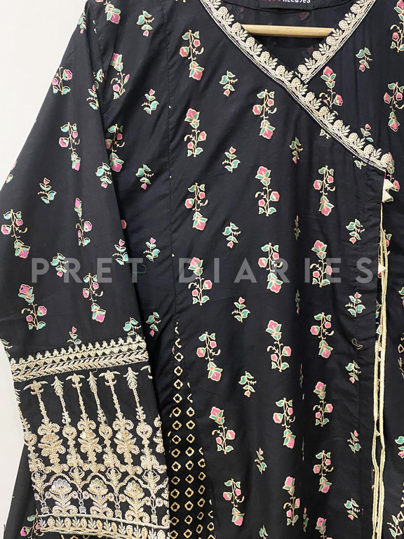 Black Printed Frock - 52948