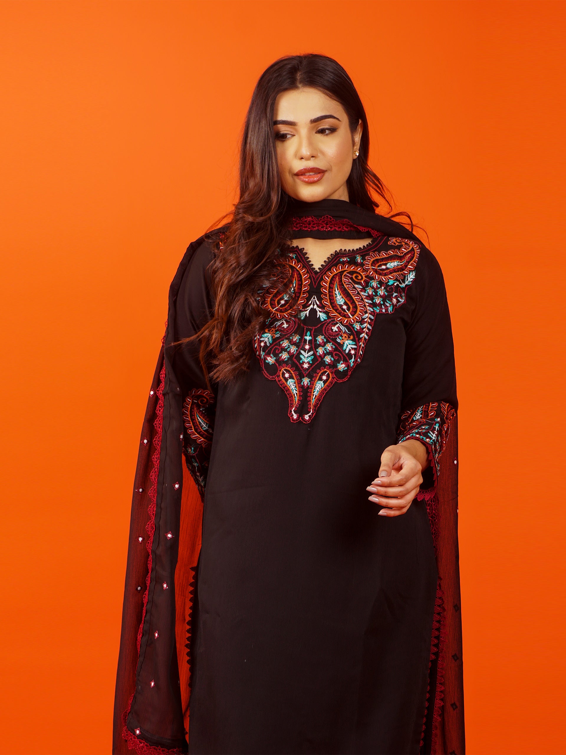 Black Chiffon 3 pc - 54899
