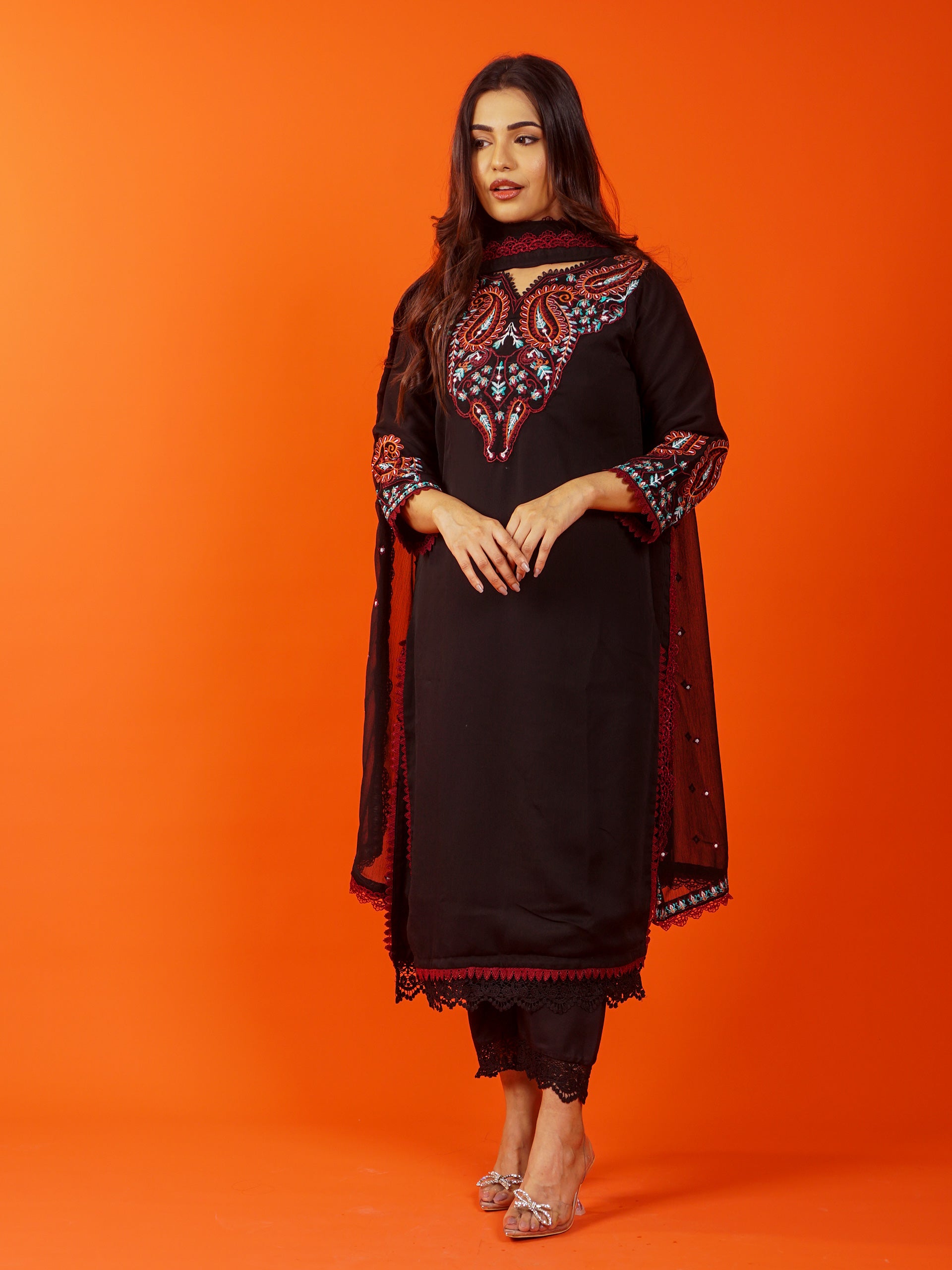 Black Chiffon 3 pc - 54899