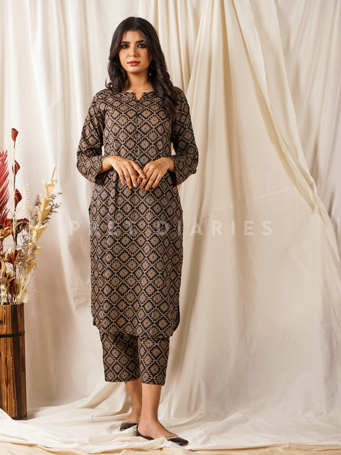 Black Printed 2 pc - 54683