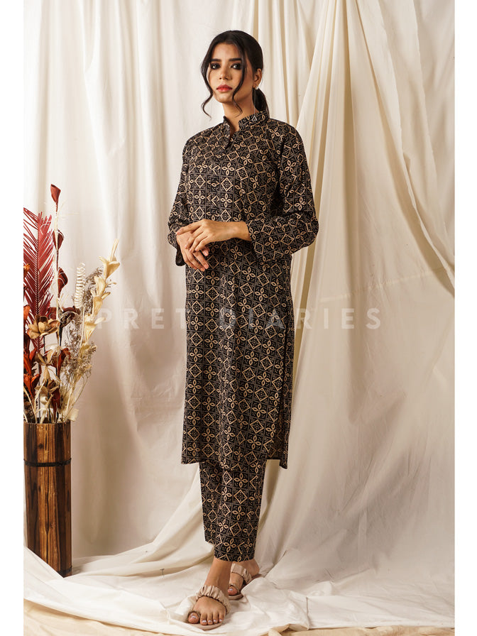 Black Printed 2 pc - 54674