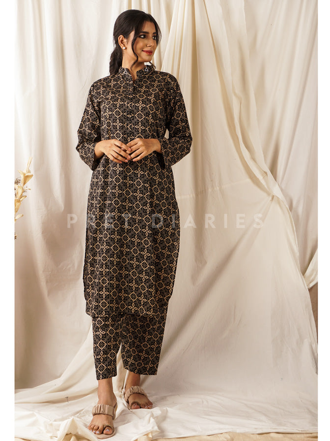 Black Printed 2 pc - 54674