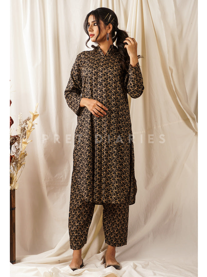 Black Printed 2 pc - 54679