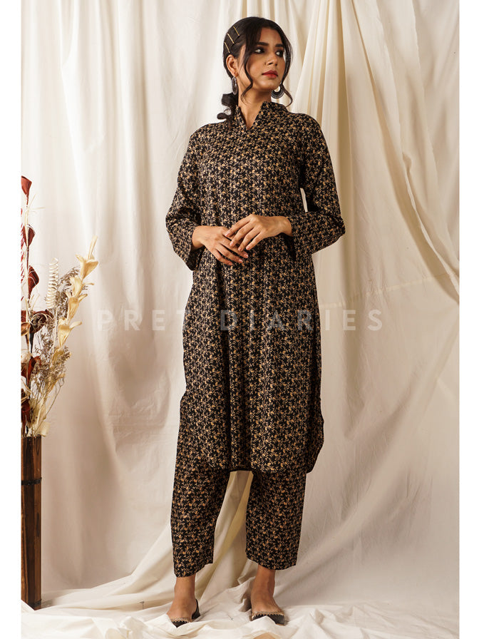 Black Printed 2 pc - 54679