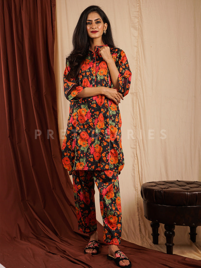 Black Digital Printed 2 pc - 54317