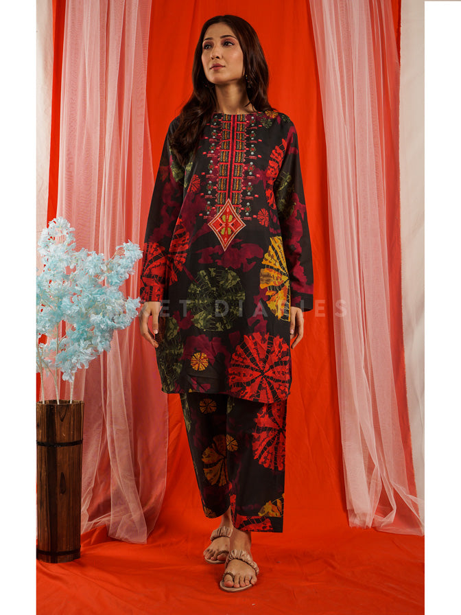 Black Digital Printed 2 pc - 54650