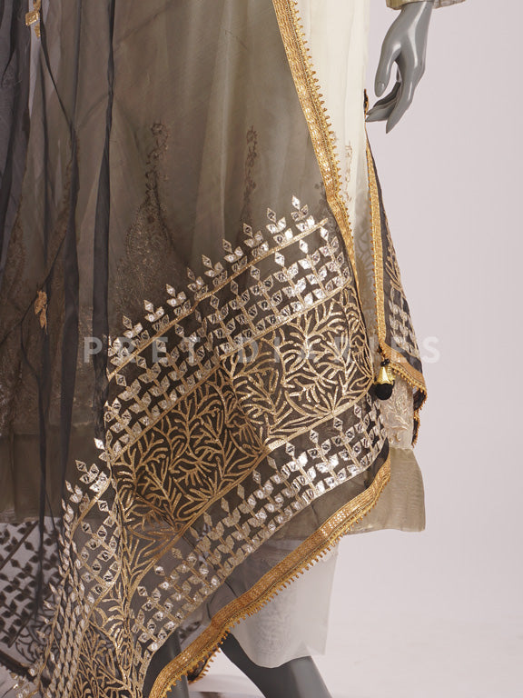 Black Gotta Work Dupatta - 54406