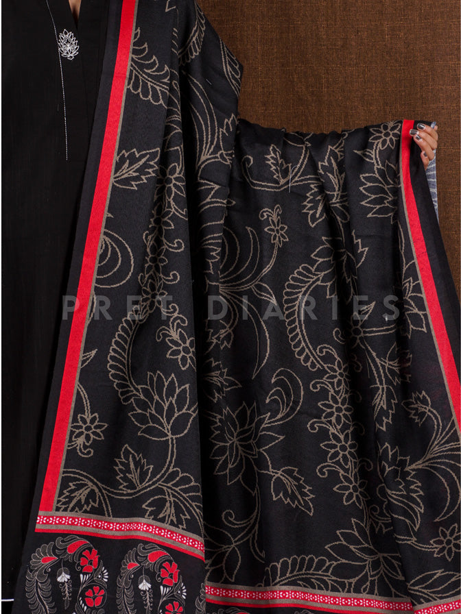 Black Khaddar 3 pc - 54814