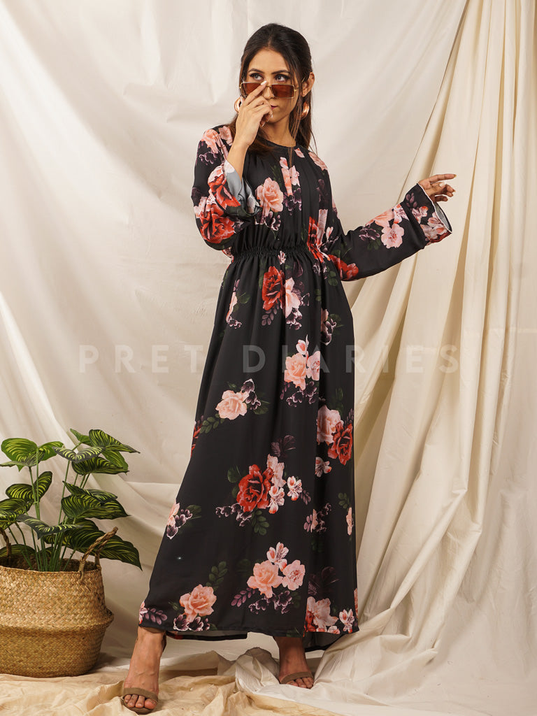 Black Printed Maxi - 54348