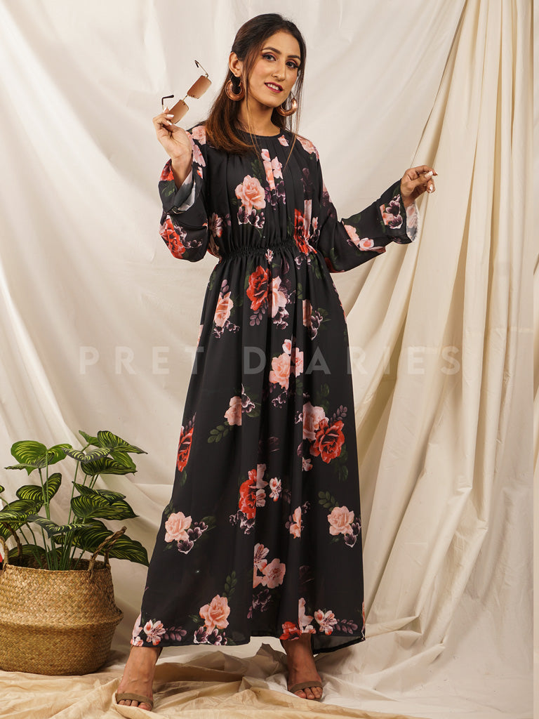 Black Printed Maxi - 54348