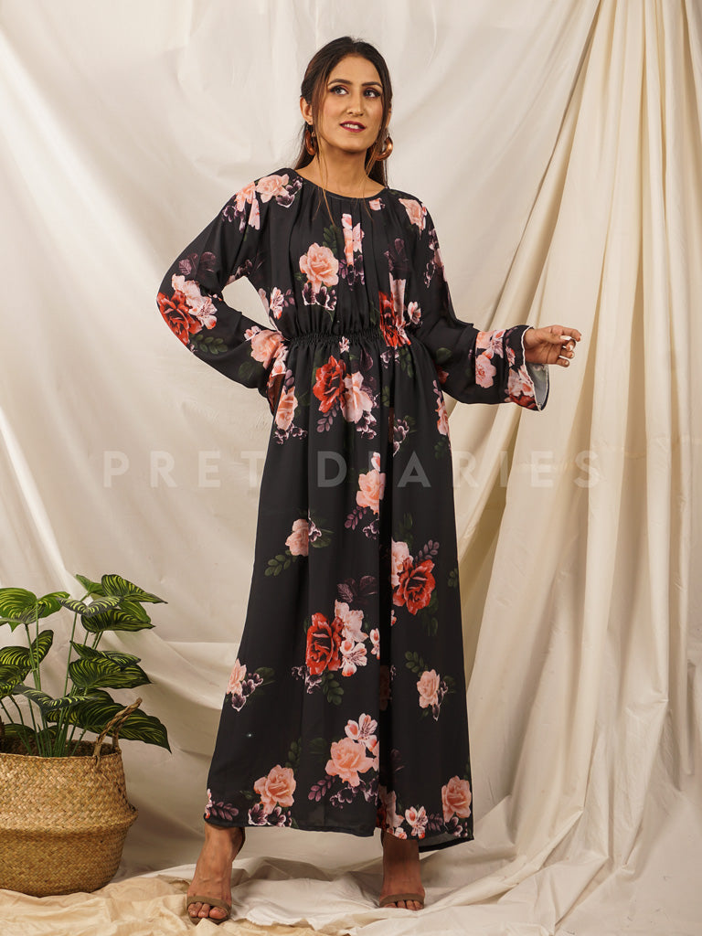Black Printed Maxi - 54348