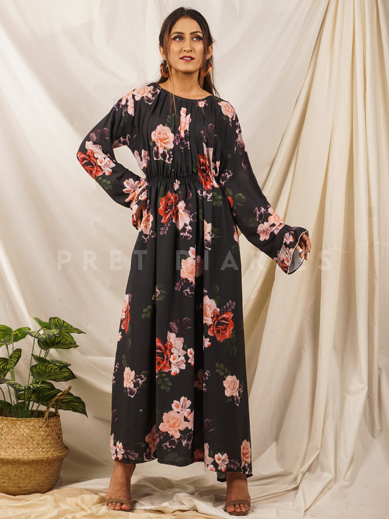 Black Printed Maxi - 54348