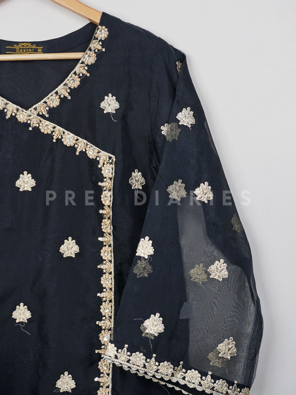 Black Organza Kurta - 54450